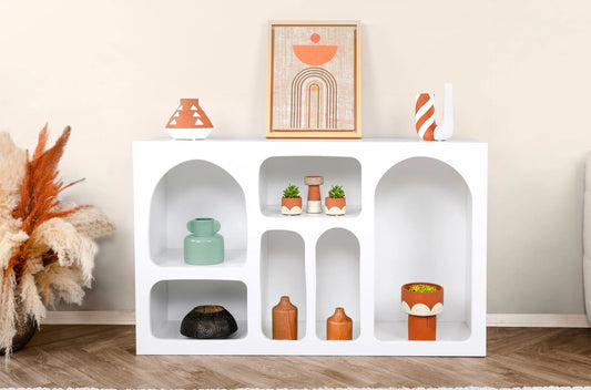 Design Sideboard „BERLIN“ – 120 cm | Weiß, skulptural & modern