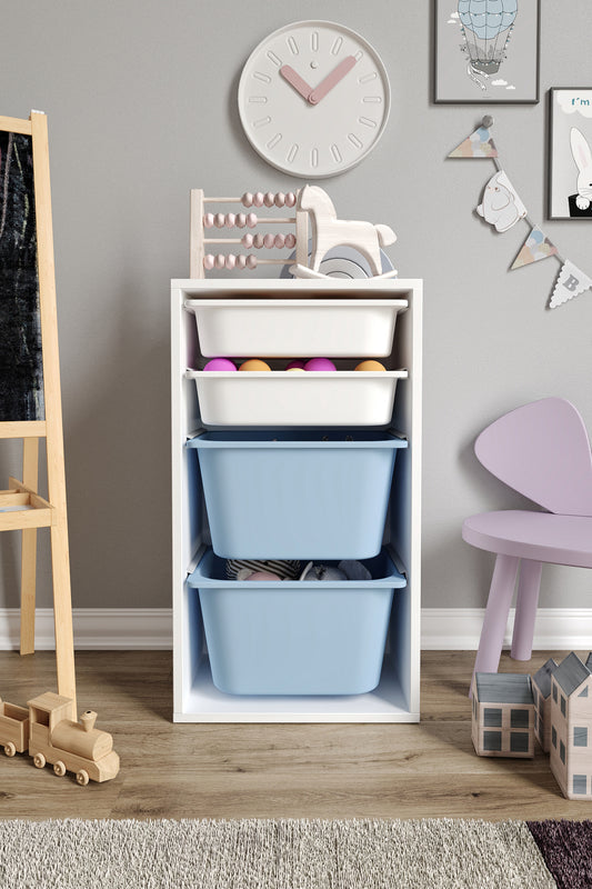 Kleiner Spielzeugschrank mit 4 Körben