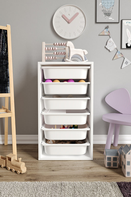 Kleiner Spielzeugschrank mit 6 Körben