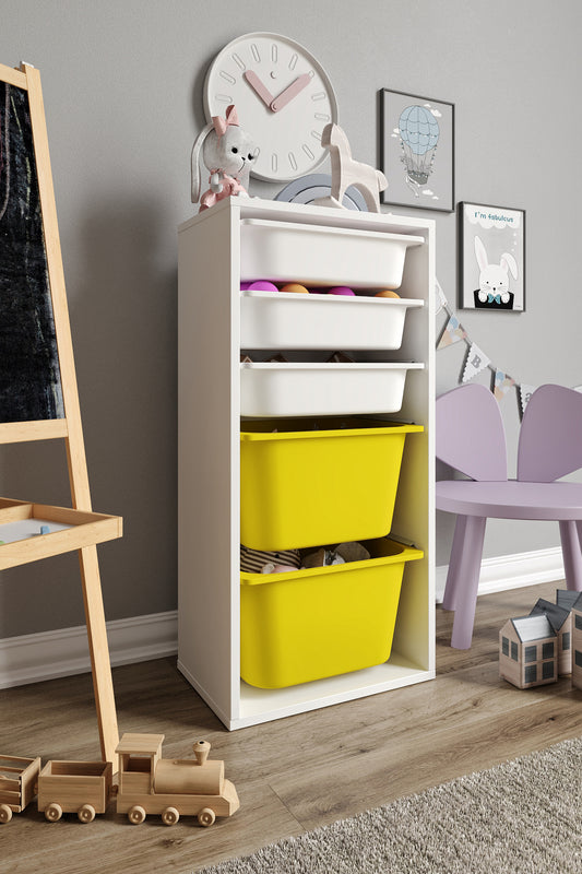 Mittlerer Spielzeugschrank mit 5 Körben