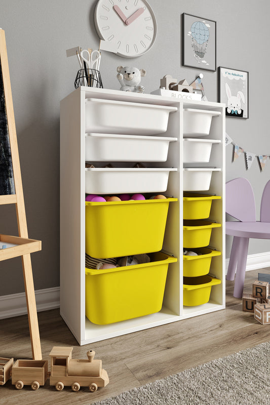 Mittlerer Spielzeugschrank mit 12 Körben