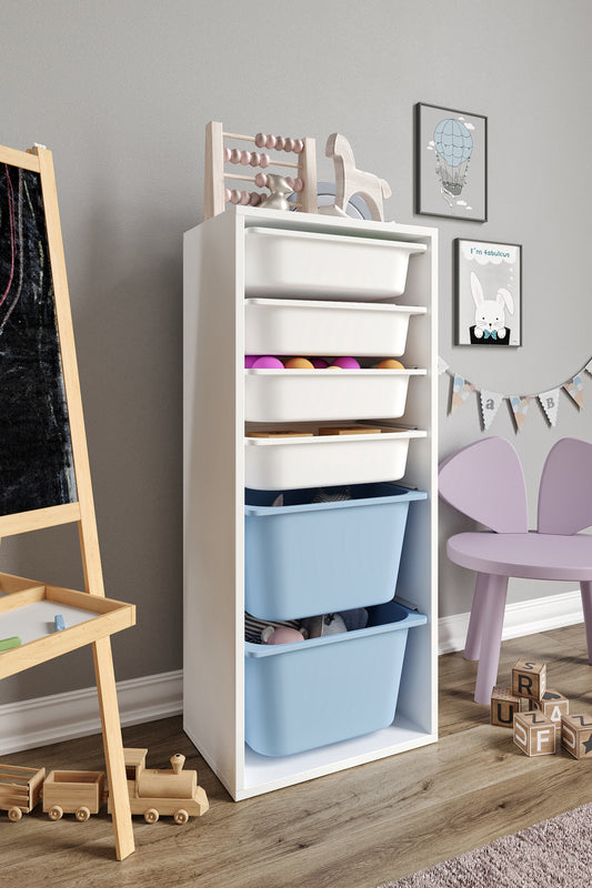 Großer Spielzeugschrank mit 6 Körben