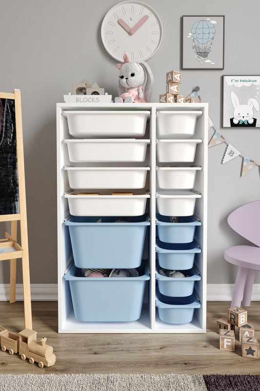 Großer Spielzeugschrank mit 14 Körben