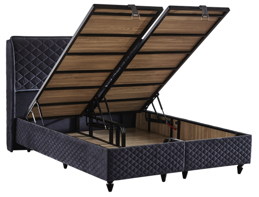 Baklava Antrasit Bettgestell mit Kopfteil