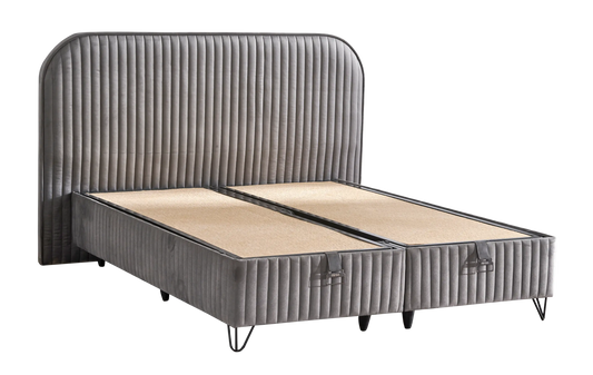 Line Visco Grau Bettgestell mit Kopfteil
