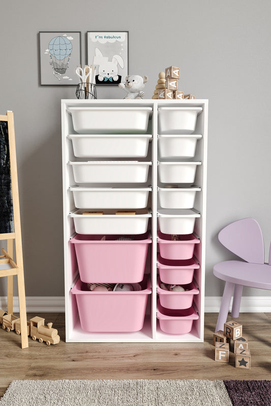 X Groß Spielzeugschrank mit 16 Körben