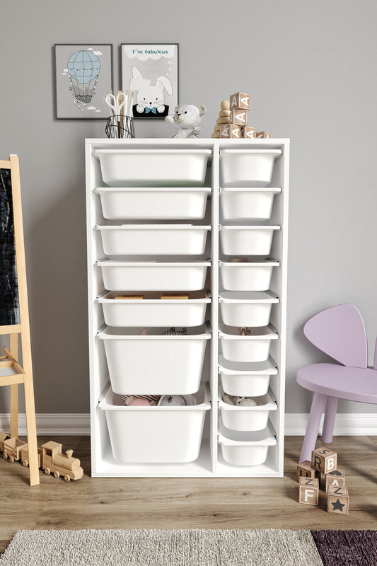 X Groß Spielzeugschrank mit 16 Körben