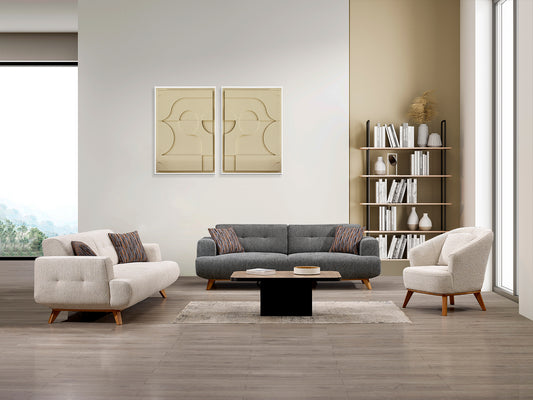Amor Modernes Sofa-Set mit 3-Sitzer und Sessel