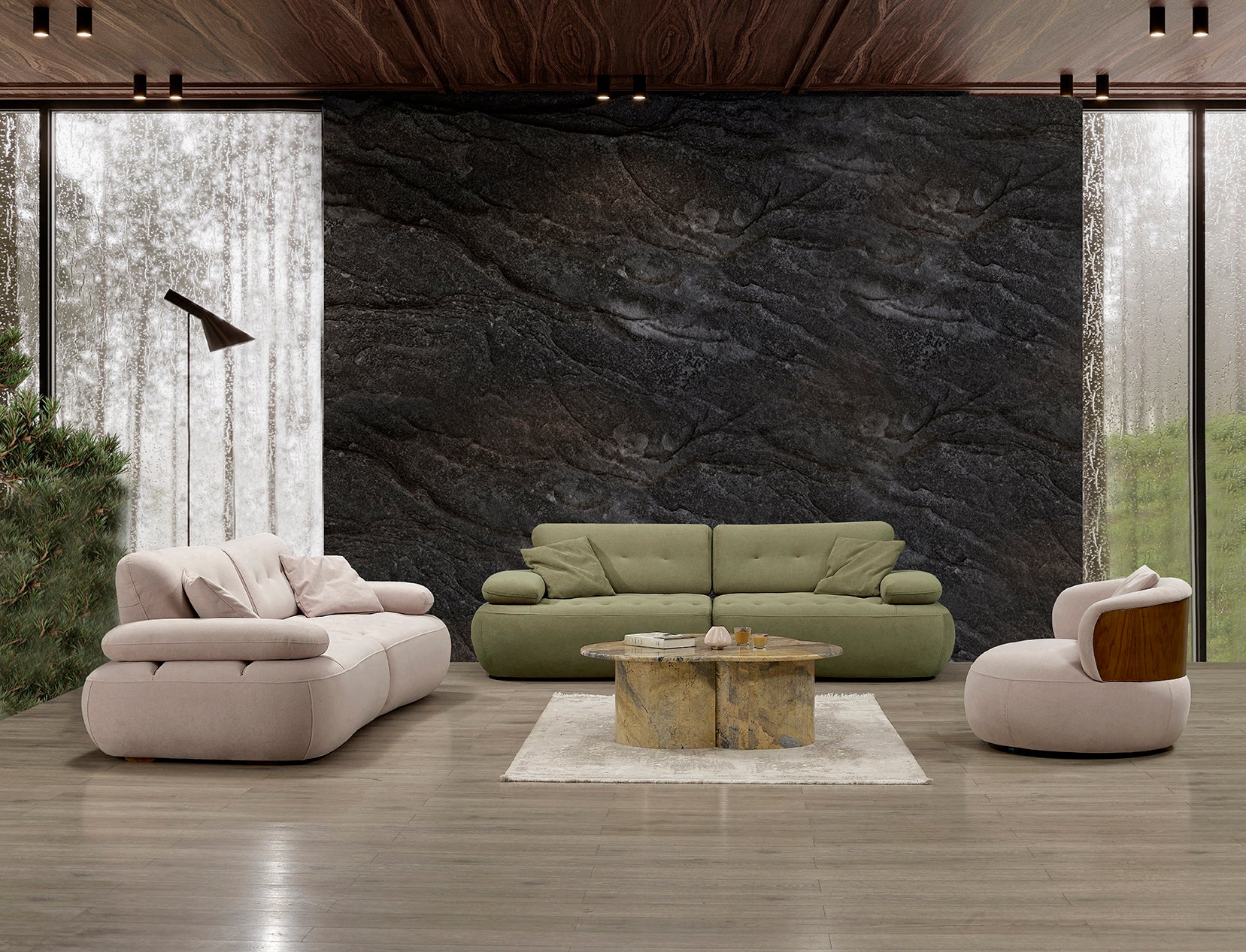 Dante Elegant 3.5-seater sofa set with armchair – Leobed Home