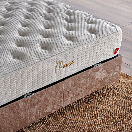 Monaco Creme Boxspringbett mit Bettkasten