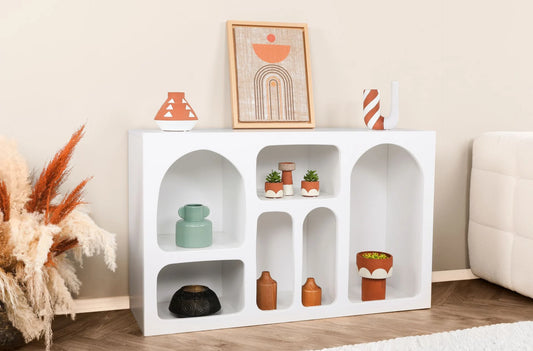 Design Sideboard „BERLIN“ – 120 cm | Weiß, skulptural & modern