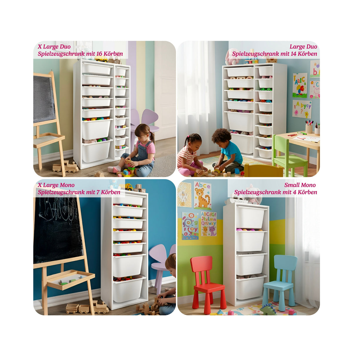 LEOKIDS Spielzeugregal mit Boxen – Kinderzimmer Aufbewahrung