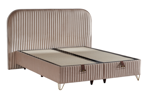 Line Visco Creme Bettgestell mit Kopfteil