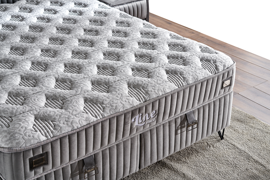 Line Visco Grau Boxspringbett mit Bettkasten