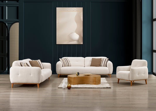 Carina Wohnzimmer Garnitur: 3-Sitzer Sofa + 1-Sitzer Couch