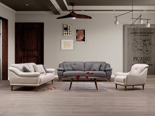 Lion Komfortables Wohnzimmer Set: Sofa 3-Sitzer, Sessel