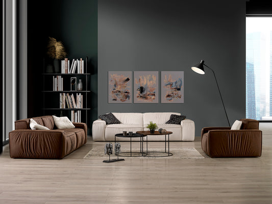 Montana Wohnzimmer Garnitur: 3-Sitzer Sofa, Sessel